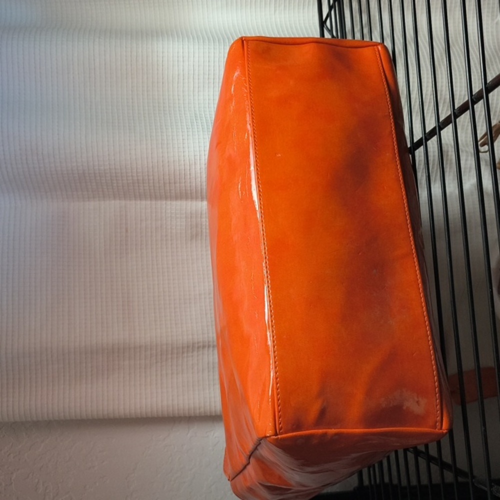 Neiman Marcus Orange Bag Vintage Vinal Tote - Picture 5 of 12